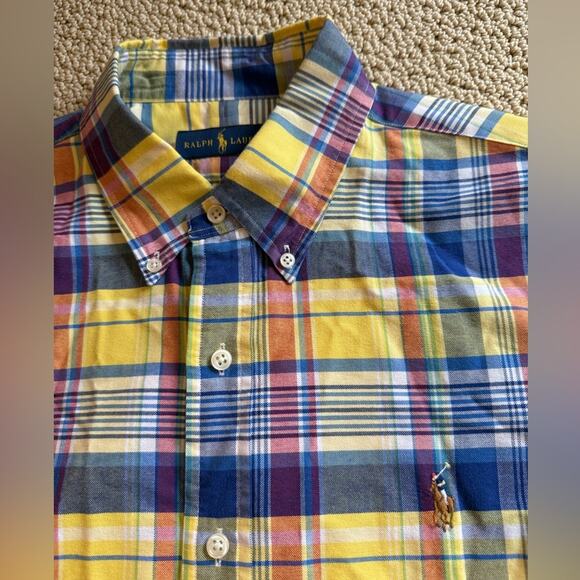 Ralph Lauren Men's Plaid Gingham Longsleeve Button Down Shirt Large Spring - Picture 1 of 9